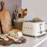 SMEG 50's Style TSF03CREU Toaster, 2000W, 4-slice, 6 settings, Crumb tray, Retractable cord, Stainless steel, Cream