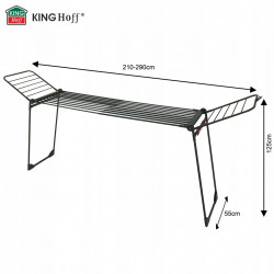 Сушилник за дрехи Kinghoff KH 2045, 30 м, До 25 кг, Сгъваем, Стомана, Черен