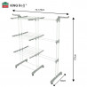Στεγνωτήριο ρούχων Kinghoff KH 2044, 30 μ., έως 30 κιλά, 3 επίπεδα, ροδάκια, χάλυβας, λευκό/γκρι