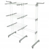 Στεγνωτήριο ρούχων Kinghoff KH 2044, 30 μ., έως 30 κιλά, 3 επίπεδα, ροδάκια, χάλυβας, λευκό/γκρι