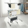 Сушилник за дрехи Kinghoff KH 2044, 30 м, До 30 кг, 3 нива, Колелца, Стомана, Бял/сив