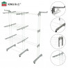 Сушилник за дрехи Kinghoff KH 2044, 30 м, До 30 кг, 3 нива, Колелца, Стомана, Бял/сив