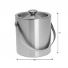 Kinghoff KH 1243 Ice Bucket, 1.5 L, Ø15 cm, Double-walled, Carrying Handle, Stainless Steel