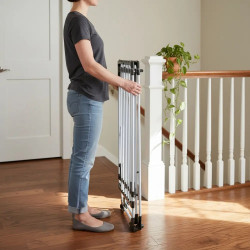 Kinghoff KH 2042 Foldable Clothes Drying Rack, 20 m, Up to 20 kg, Adjustable Length, Non-Slip End Caps, White/Black