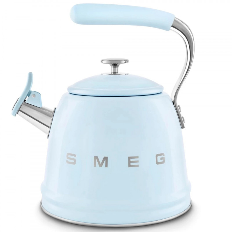 Βραστήρας με σφυρίχτρα Smeg CKLW2001PB, 2,3 λίτρα, επαγωγή, λαβή που δεν ζεσταίνεται, ανοξείδωτο, παστέλ μπλε