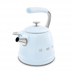 Smeg CKLW2001PB Whistling Kettle, 2.3 L, Induction, Cool-Touch Handle, Stainless Steel, Pastel Blue