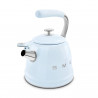 Свирещ чайник Smeg CKLW2001PB,  2.3 л, Индукция, Ненагряваща се дръжка, Стомана, Пастелно син