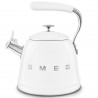 Свирещ чайник Smeg CKLW2001WH,  2.3 л, Индукция, Ненагряваща се дръжка, Стомана, Бял