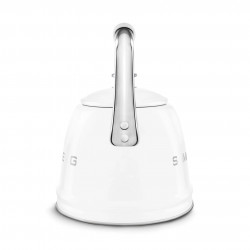 Свирещ чайник Smeg CKLW2001WH,  2.3 л, Индукция, Ненагряваща се дръжка, Стомана, Бял
