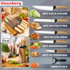 Set de cuțite de bucătărie Klausberg KB 9036, 7 piese, oțel inoxidabil, aspect de lemn, suport, maro