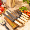 Σετ μαχαιριών κουζίνας Klausberg KB 9036, 7 τεμ., Ανοξείδωτο ατσάλι, Εφέ ξύλου, Βάση, Καφέ