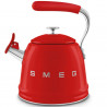 Smeg CKLW2001RD sípoló vízforraló, 2,3 l, indukciós, hőálló fogantyú, acél, piros