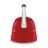 Свирещ чайник Smeg CKLW2001RD,  2.3 л, Индукция, Ненагряваща се дръжка, Стомана, Червен