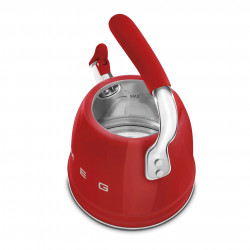 Ceainic cu fluier Smeg CKLW2001RD, 2,3 l, Inducție, Mâner care nu se încălzește, Oțel, Roșu