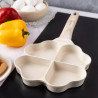 Klausberg KB 7819 négy rekeszes serpenyő, 19 cm, szív alakú, márványbevonatú, indukciós, bézs színű