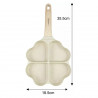 Klausberg KB 7819 négy rekeszes serpenyő, 19 cm, szív alakú, márványbevonatú, indukciós, bézs színű