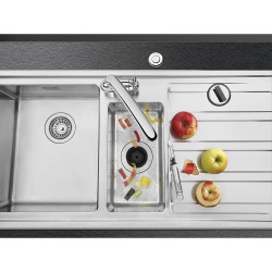 Мелница за хранителни отпадъци/Прасе Smeg KITFD075, 375 W, 0.75 HP, За мивки със сифон 9 см, Антикорозионна защита, Черен/Инокс