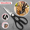 Klausberg KB 9038 konyhakéskészlet, 13 darab, beépített élező, rozsdamentes acél, állvány, barna