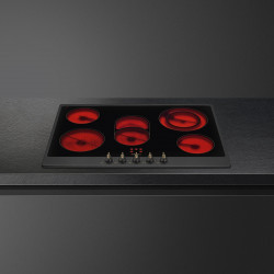Стъклокерамичен плот за вграждане Smeg P875AO, 8600 W, 6 нива, 5 зони, Автоматично изключване при прегряване, Индикатор за остатъчна топлина, Антрацит