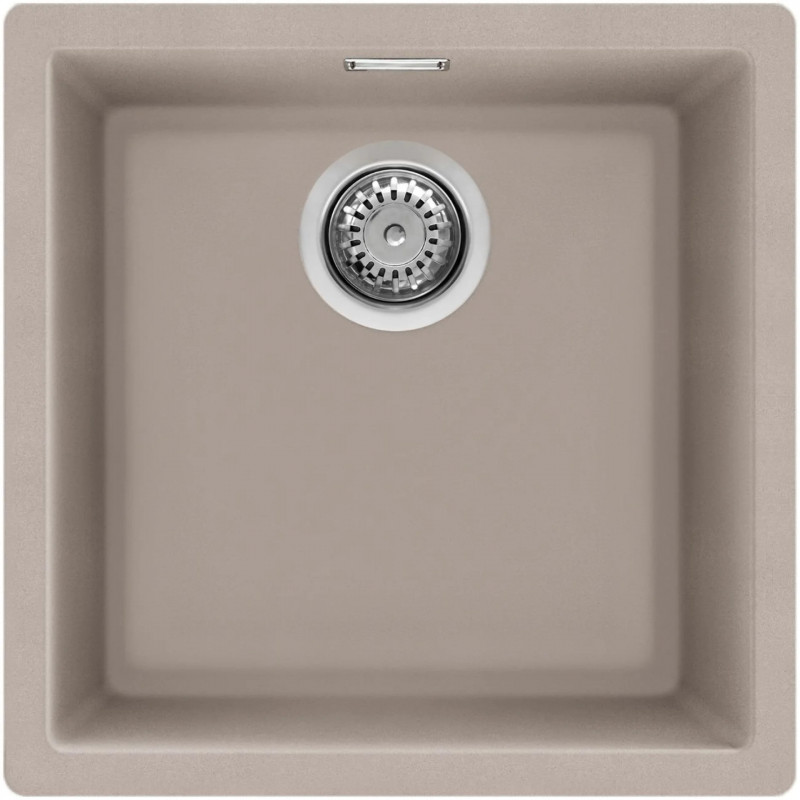 Chiuveta de bucatarie pentru montare pe blat SMEG Quadra VZP45DV, 45 cm, Antibacteriana, Rezistenta la zgarieturi si la razele UV, Gri/Bej