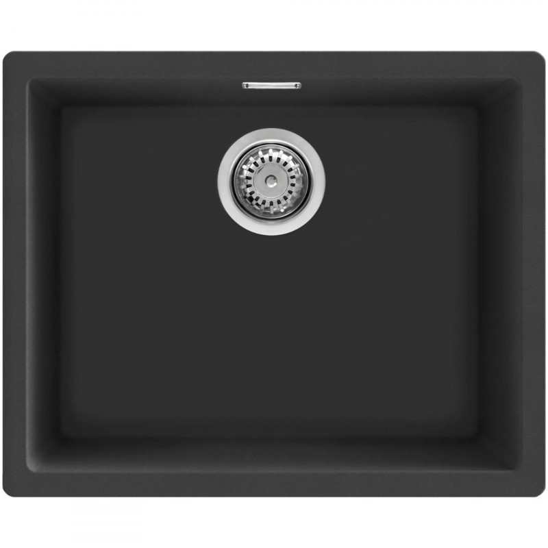 Chiuveta de bucatarie cu montare sub si pe blat SMEG Quadra VZP56N, 56 cm, Antibacteriana, Rezistenta la zgarieturi si la razele UV, Negru