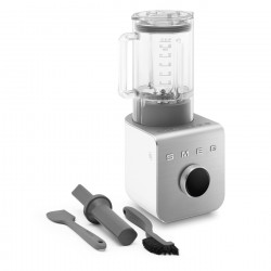 Smeg Collezione BLC02WHMEU Blender, 1400W, 1.5 L, 22,000 rpm, 5 programs, 9 speeds, Ice Crushing, Stainless Steel, White/Stainless Steel
