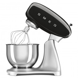 Mixer planetar Smeg SMF04BLEU, 800 W, 4,8 l, 10 viteze, funcție de pornire treptată, picioare antiderapante, negru/inoxidabil