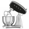 Μίξερ Smeg SMF04BLEU, 800 W, 4,8 λίτρα, 10 ταχύτητες, Λειτουργία ομαλής εκκίνησης, Αντιολισθητικά πόδια, Μαύρο/Ανοξείδωτο