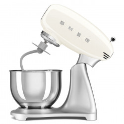 Планетарен миксер Smeg SMF04CREU, 800W, 4.8 л, 10 скорости, Функция за плавен старт, Крачета против хлъзгане, Кремa/Инокс