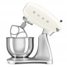 Mixer planetar Smeg SMF04CREU, 800 W, 4,8 l, 10 viteze, funcție de pornire treptată, picioare antiderapante, crem/inox