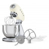 Mixer planetar Smeg SMF04CREU, 800 W, 4,8 l, 10 viteze, funcție de pornire treptată, picioare antiderapante, crem/inox