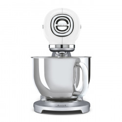 Mixer planetar Smeg SMF04WHEU, 800 W, 4,8 l, 10 viteze, funcție de pornire treptată, picioare antiderapante, alb/inoxidabil