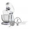 Планетарен миксер Smeg SMF04WHEU, 800W, 4.8 л, 10 скорости, Функция за плавен старт, Крачета против хлъзгане, Бял/Инокс