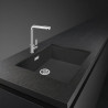 Кухненска мивка за плот SMEG Quadra VZ57N, 57 см, Антибактериална, Устойчива на надраскване и UV, Черен
