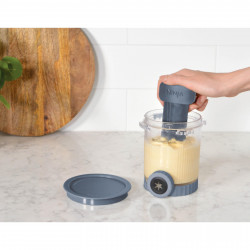 Машина за сладолед 13-в-1 Ninja CREAMi Scoop & Swirl™ NC702EU, 800W, 13 програми, 3-степенен лост за фунийки, CreamiFit, Creamify, 2 купички 473 мл, Персонализация, Син/Сив