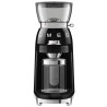 Smeg CGF03BLEU kávédaráló, 150 W, 240 g, forgó- és reteszelő rendszer, kézi üzemmód, fekete