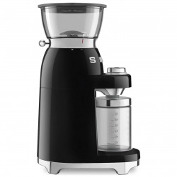 Кафемелачка Smeg CGF03BLEU, 150W, 240 г, Система за завъртане и заключване, Ръчна функция, Черен