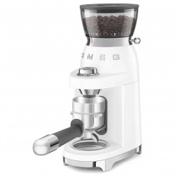 Rasnita de cafea Smeg CGF03WHEU, 150 W, 240 g, Sistem de rotire si blocare, Functie manuala, Alb