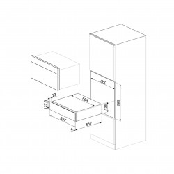 Чекмедже с аксесоари за вино Smeg Linea CPS115B3, 13 бр, 59.7x1.35 см, Пуш система за отваряне, Черен