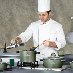 Swiss Haus SH-GPC3020G Cookware Set, 20 pcs, Sapphire Ceramic Coating, PFAS-Free, Oven-Safe up to 220°C, Induction Compatible, Green
