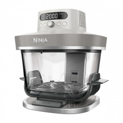 Ninja CRISPi Pro AS101EULG Hot Air Fryer, 2050W, 2.3 + 5.7 L, 26–240°C, Max Crisp, Ceramic Plates, PFAS-Free, Gray/White