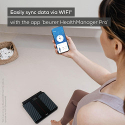 Beurer BF 990 Scale, Up to 180 kg, 15 Functions, Up to 8 Users, LCD, Bluetooth, Wi-Fi, Automatic User Recognition, Black