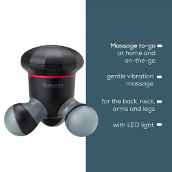 Beurer MG 18 Mini Massager, LED Lighting, Full-Body, Washable Parts, Black
