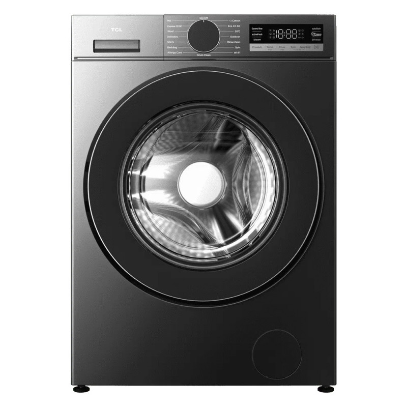 Пералня с предно зареждане TCL F4 FF0844SA0EE, Клас A (-25%), 18 програми, 8 кг, 1400 об/мин, Turbo Speed, autoStain Removal, MAGIC Flow, Сив