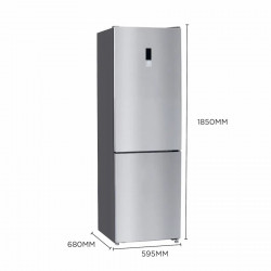 Хладилник с фризер TCL RP409BIE0EU, 409 л, Клас Е, No Frost, Eco режим, Реверсивни врати, Зимен режим, Multi Air Flow, Инокс