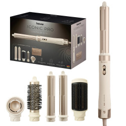 Uscător de păr 5-în-1 Beurer HT 100, 1500 W, 3 setări de viteză, 3 niveluri de căldură, 50-80 °C, funcție ionică, 75 dB, bej