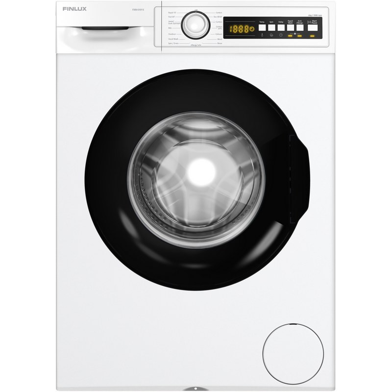 Finlux FXN 6101S Washing Machine, Class A, 8 kg, 1,200 rpm, Delayed Start, Inverter Motor, White