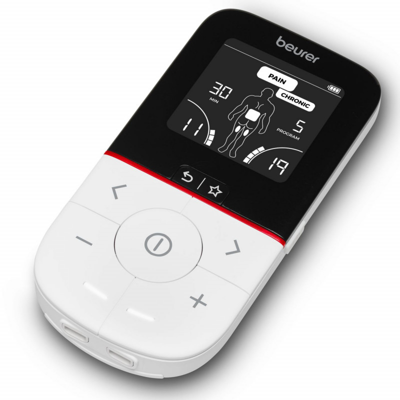 Beurer EM 56 3-in-1 masszírozó, 22 program, 50 fokozat, TENS/EMS, LCD, elektrosztimulátor, fehér/fekete