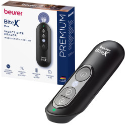 Уред за третиране на ухапвания от комари/насекоми Beurer BR 115 BiteX Max, BiteSpotLight, Без химични в-ва - подходящ и за бременни, Черен