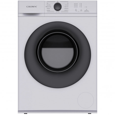 Crown CWM60J12BLDC Washing Machine, Class A, 10 Programs, 6 kg, 1200 rpm, Steam Wash, BLDC Motor, Slim, White